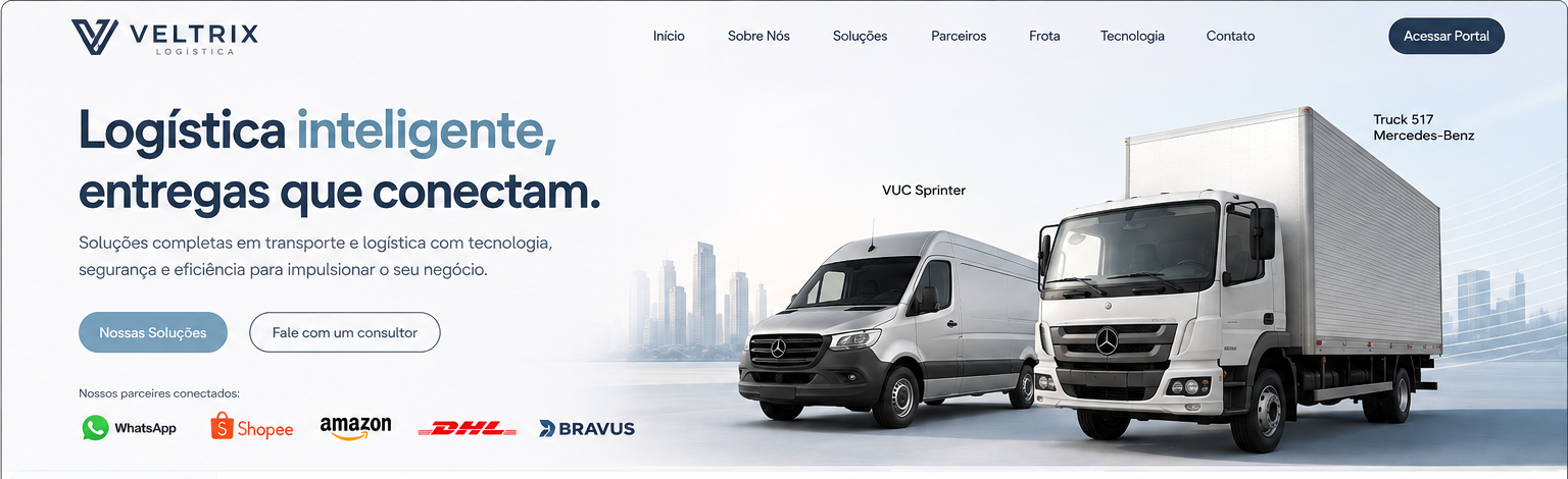 VUC Mercedes-Benz Sprinter e Truck Mercedes-Benz 517 com baú